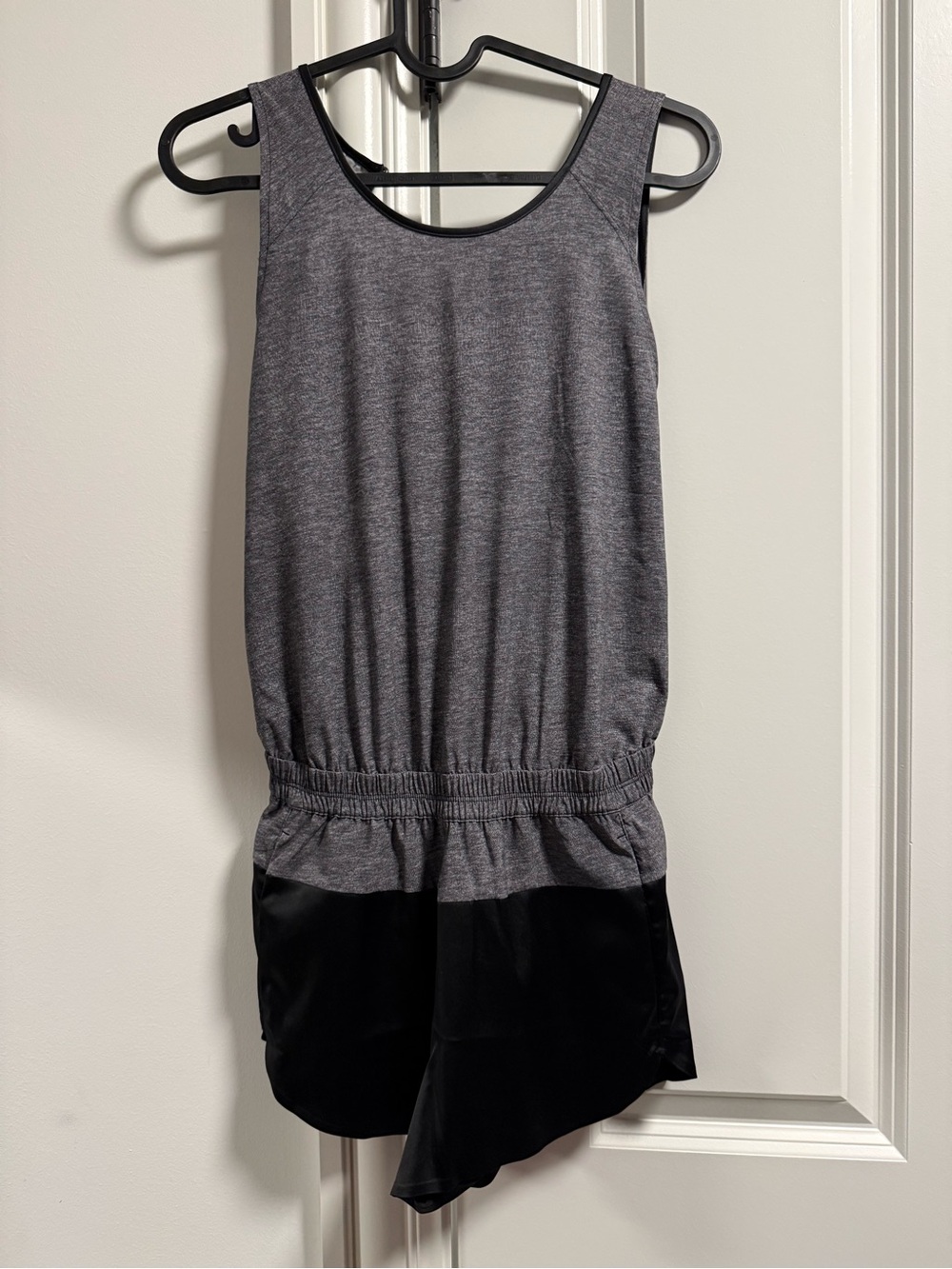 Athleisure Sleeveless Romper in Heather Gray and Black